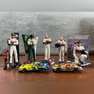 Dale Earnhardt Action Figure nascar + 2 Cars 7 Items Total 1 Dale Earnhardt Jr